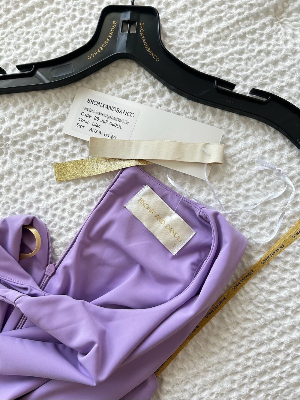 Bronx and Banco Camila Lilac Rhinestone Cutout Maxi Dress – NWT – $1,200 Retail - Picture 6 of 9